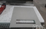 Produktion - White Concrete Level Keramik Arbeitsplatte für das Invisacook Bedienfeld