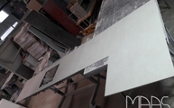 Produktion - White Concrete Level Keramik Arbeitsplatte in 1,2 cm