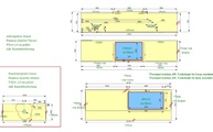 CAD Zeichnung der Arbeitsplatten und Waschtischplatte