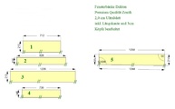 CAD Zeichnung der fünf Dekton Fensterbänke