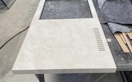Produktion - Ars Beige Porcelanosa Arbeitsplatte mit Gehrungsschürzen