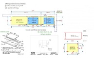 Zeichnung der zwei Caesarstone Concrete Arbeitsplatten in Troisdorf bei Bonn