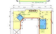 CAD Zeichnung der Quarz Arbeitsplatten und Fensterbank