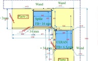 CAD Zeichnung der IKEA Küche mit Granit Arbeitsplatten