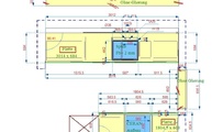 Zeichnung der Arbeitsplatten und Abdeckplatten aus Granit