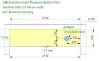 CAD Zeichnung der Granit Waschtischplatte