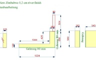 CAD Zeichnung der Neolith Kaminabdeckung