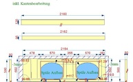 CAD Zeichnung des 4120 Raven Caesarstone Waschtischs