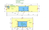 CAD Zeichnung der zwei Dekton Küchenarbeitsplatten