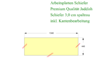 CAD Zeichnung der Schiefer Arbeitsplatte