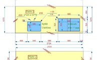 CAD Zeichnung der zwei Arbeitsplatten aus Dekton