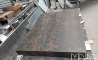 Produktion - Iron Corten Neolith Arbeitsplatte mit Satin Oberfläche