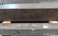 Iron Corten Neolith Arbeitsplatte mit Schürze für die Stzeuerung der Invisacook