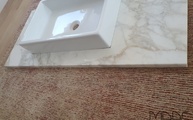 Marmor Waschtischplatte Arabescato Vagli mit Ausschnitt für das Becken
