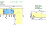 Zeichnung der Granit Arbeitsplatten und Dekton Rückwand