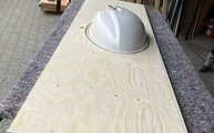 Produktion - Becken von unten verbaut in der Raffaello Marazzi Waschtischplatte