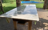 Lieferung der Marmor Tischplatte Bianco Carrara C