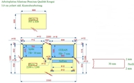 CAD Zeichnung der Silestone Arbeitsplatten