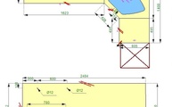 CAD Zeichnung der drei Granit Arbeitsplatten