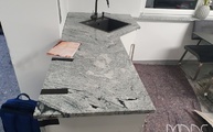 Montage in Dortmund der Viscont White Granit Arbeitsplatte und Wange