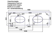 CAD Zeichnung der Caesarstone Waschtischplatte