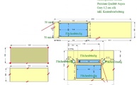 Zeichnung der Küche mit Neolith Arbeitsplatten