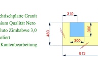CAD Zeichnung des Granit Waschtischs