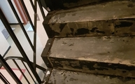Aufmaß der vorbetonierter Treppe für Granit Bianco Sardo Treppen in Monheim am Rhein bei Düsseldorf