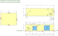CAD Zeichnung der zwei Arbeitsplatten und einer Rückwand aus Level Keramik