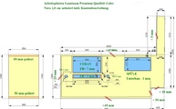 Zeichnung der Laminam Arbeitsplatten und Seitenwange