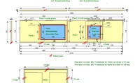 Zeichnung der drei Dekton Arbeitsplatten und Wischleisten