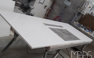 Produktion - Iconic White Silestone Arbeitsplatte für die Kücheninsel