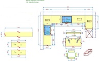 Zeichnung der Granit Arbeitsplatten, Theke und Fensterbank