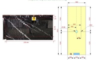 CAD Zeichnung der Marmor Duschrückwand