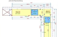 Zeichnung der Küchenarbeitsplatten aus dem Caesarstone Material 1141 Pure White / Perfect White