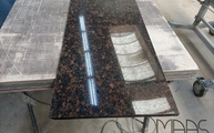 Produktion - Breite Tan Brown Granit Kaminabdeckung