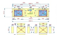 Granit Tan Brown Waschtischplatte CAD Zeichnung