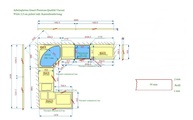 CAD Zeichnug für Viscont White Granit Arbeitsplatten