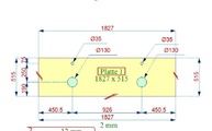 CAD Zeichnung der Waschtischplatte