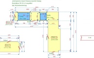 CAD Zeichnung drei Granit Arbeitsplatten