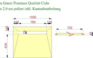 Zeichnung der Granit Duschtasse