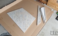 Granit Duschtasse Cielo White aus 5 Granitplatten in Ennigerloh geliefert