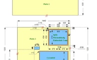 CAD Zeichnung der zwei Dekton Arbeitsplatten für Erftstadt