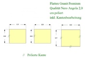 CAD Zeichnung der drei Granitplatten