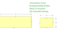 CAD Zeichnung der zwei gelieferten Granit Arbeitsplatten