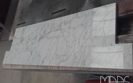 Produktion - Ausklinkungen in der Marmor Fensterbank Bianco Carrara C
