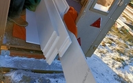 Lieferung der 12 Caesarstone Fensterbänke 2141 Snow in Flensburg