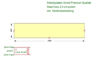 CAD Zeichnung der Granit Arbeitsplatte in Frankenthal
