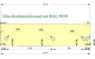 CAD Zeichnung der Glasrückwand