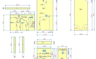 CAD Zeichnung der Silestone Badezimmerplatten fürs Dachgeschoss